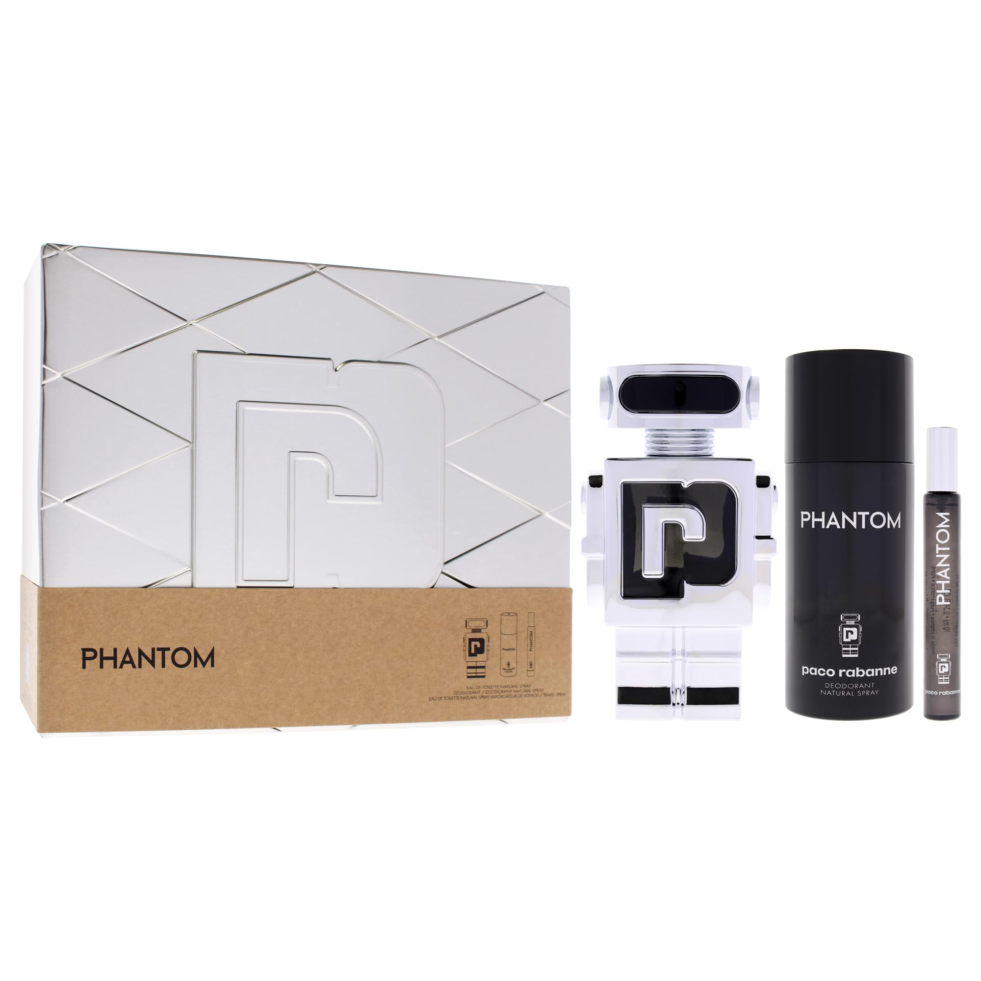 Amazon.com : Phantom by Paco Rabanne for Men - 2 Pc Gift Set 3.4oz